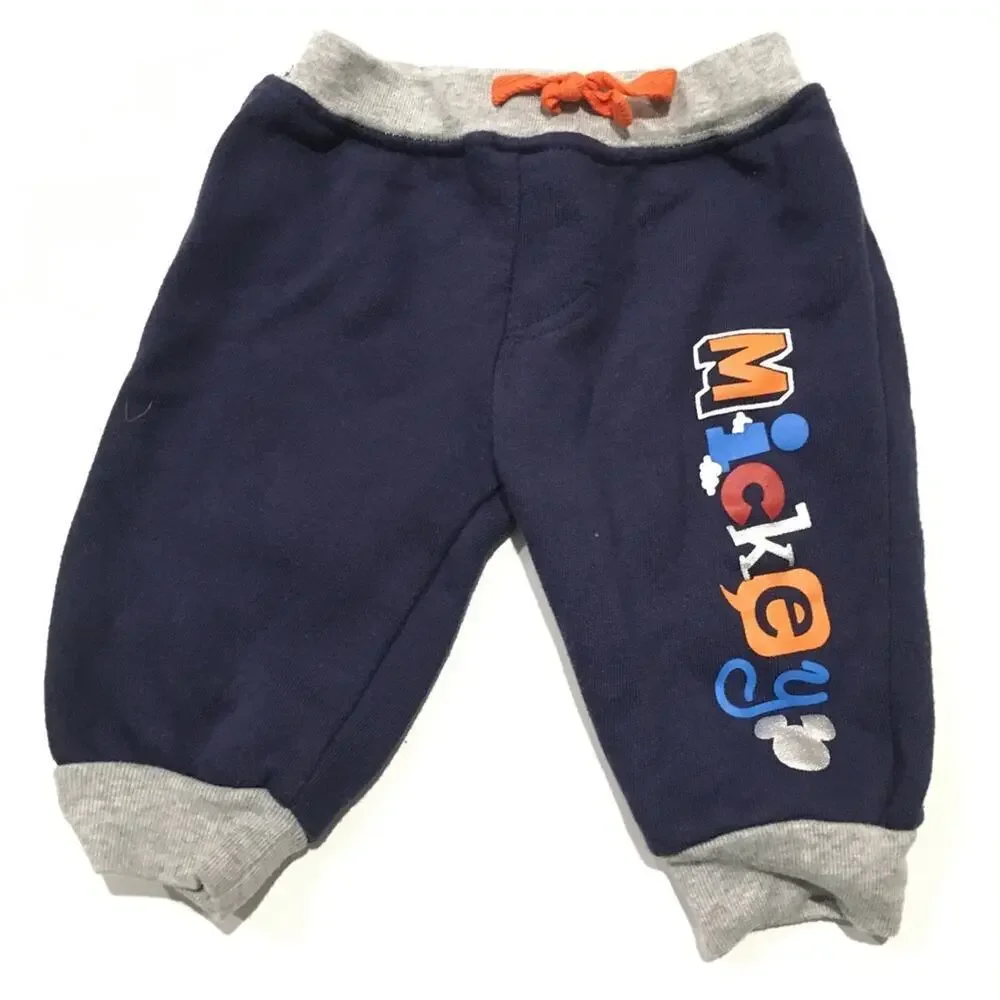Baby Boy Mickey Mouse Pants sz 0-3 m Baby Sweat Pants Disney